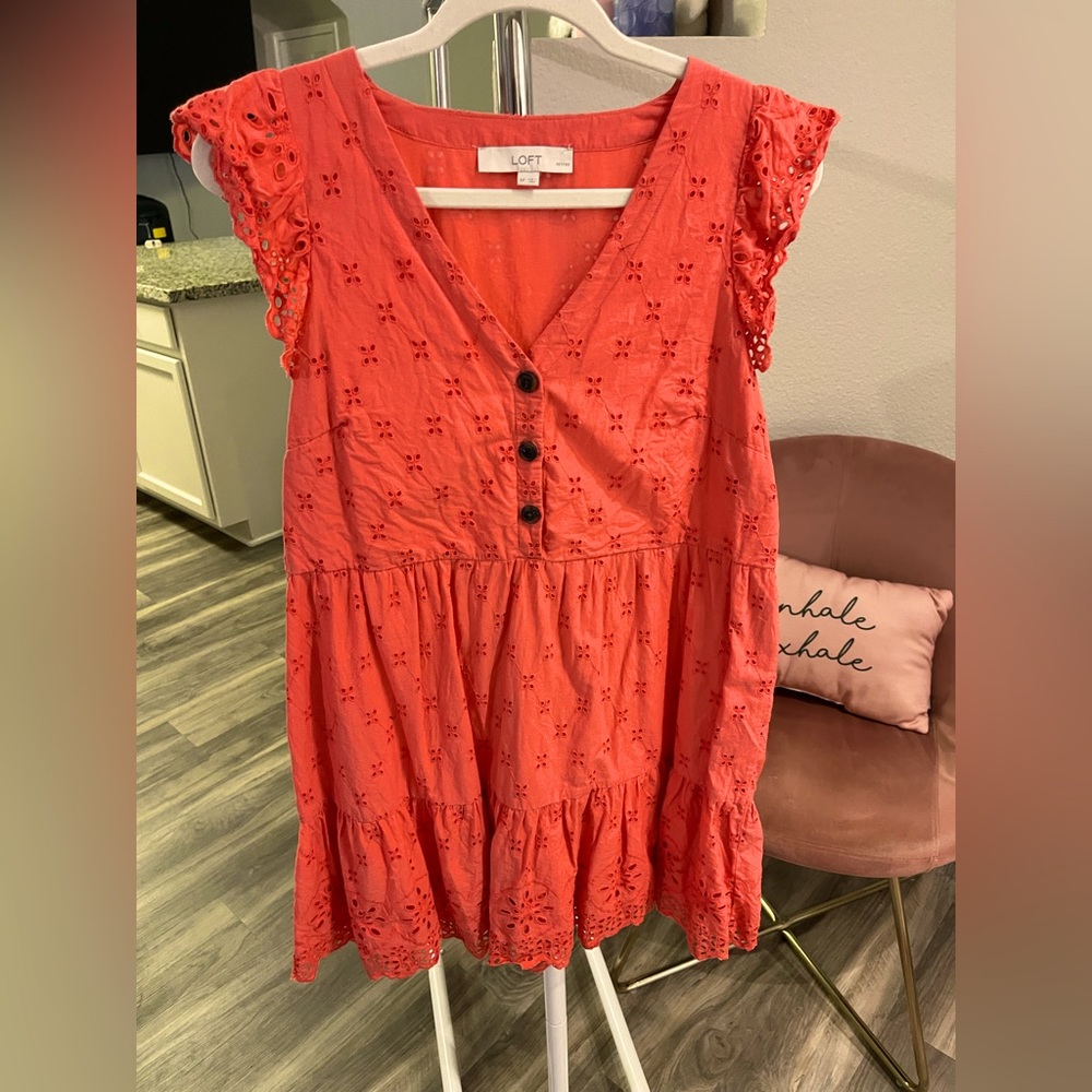 Loft - Coral Dress - Size 6 petite